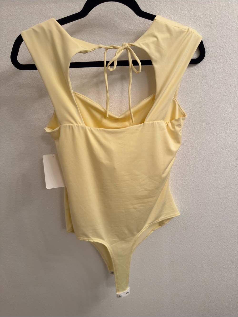gaze Pale Yellow Tie-Back Tank Bodysuit